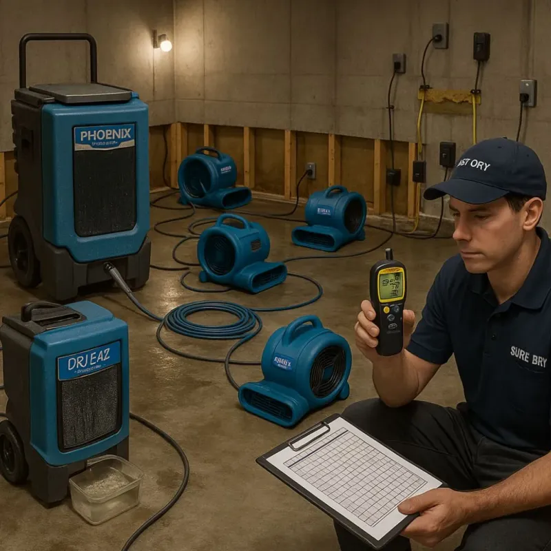 Structural Drying and Dehumidification process in Racine, WI